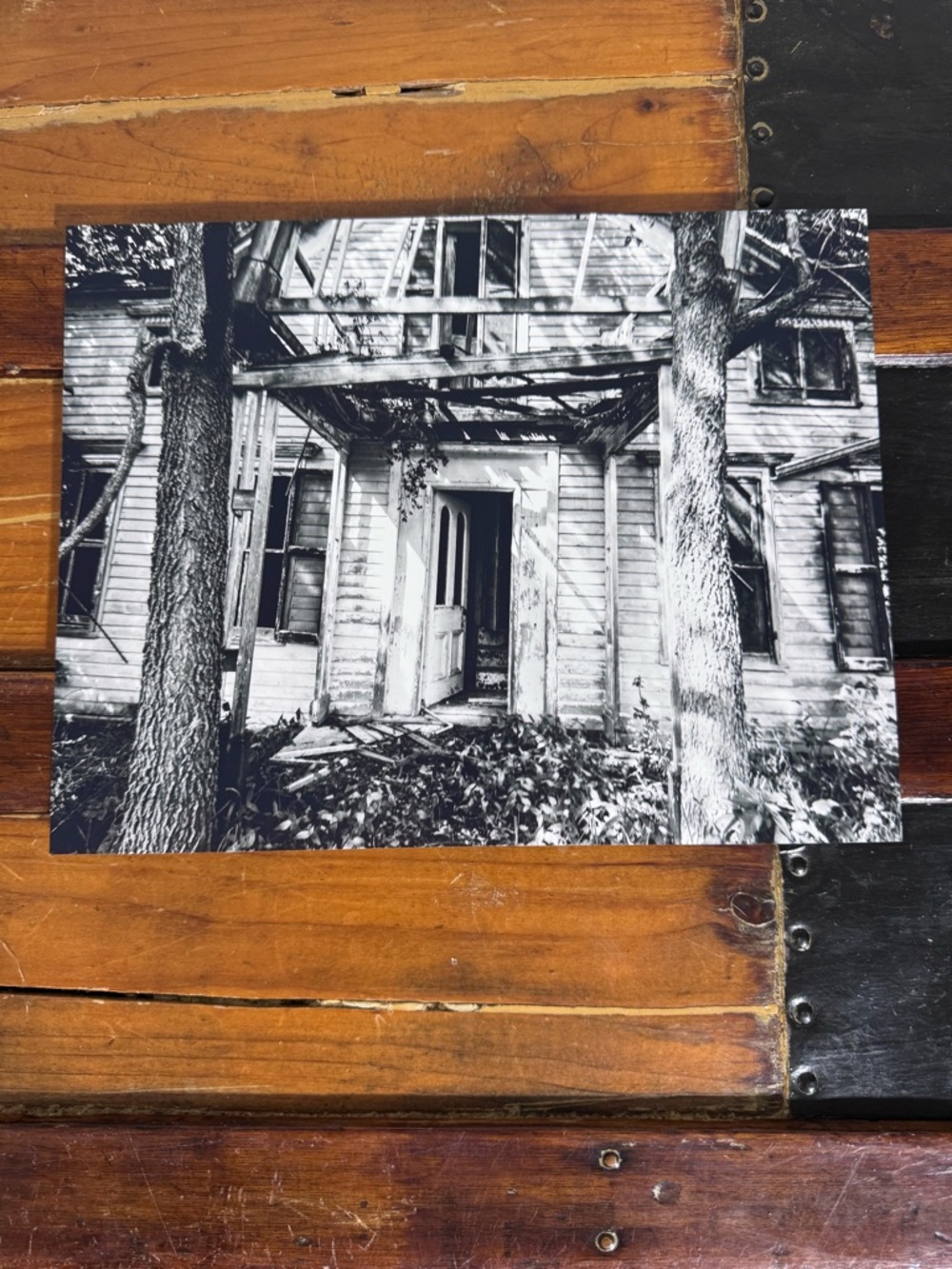 Black & White Abandoned House Photo Print